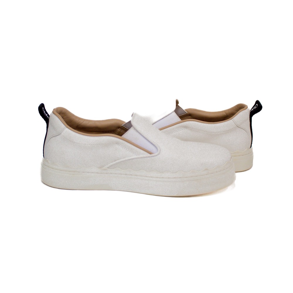 CHLOÉ LAUREN LEATHER SLIP ON SNEAKERS Women's Size 7 US/ 37 EU - Picture 9 of 12
